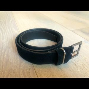 NEW Saint Laurent suede belt in black